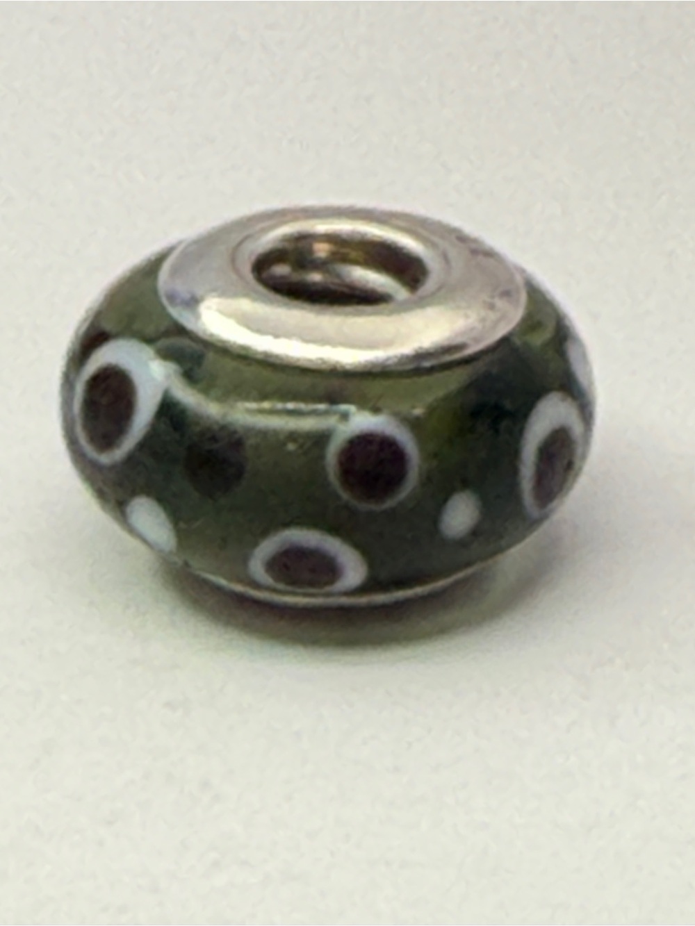 Retired Pandora Black Bubbles Murano Glass Charm 790691